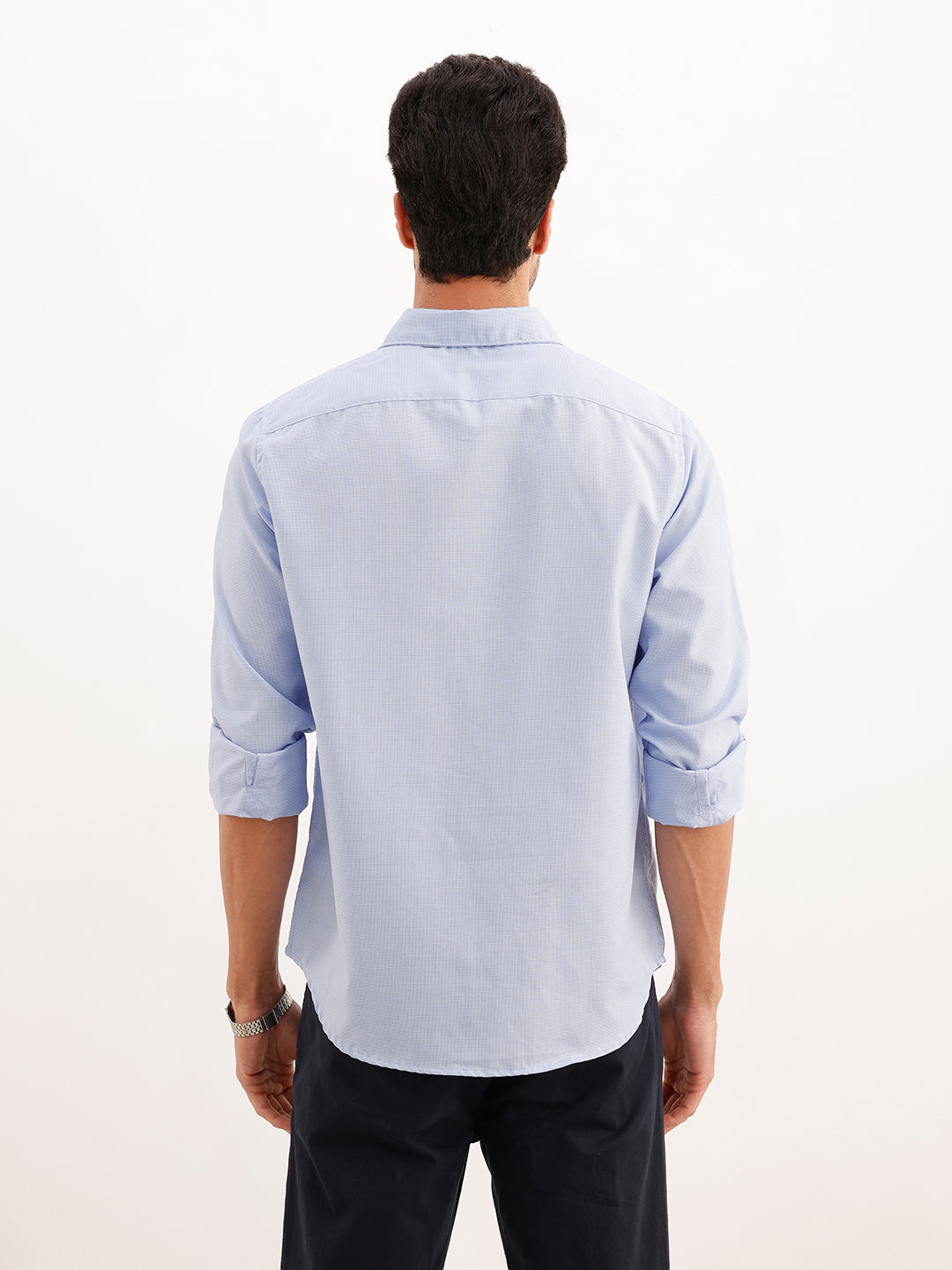 Solid Regular Fit Full Sleeve Shirt | Light Blue | WWSH9199F