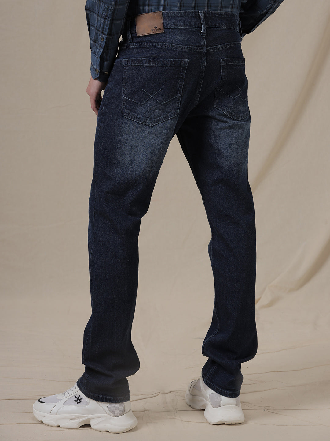 Casual Mid Tone Straight Fit Jeans