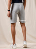 Grey Cotton Shorts With Print