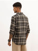 Slim Fit Flannel Full Sleeve Shirt | Olive