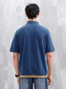 Oversized Polo T-Shirt With Contrast Trim Details | Dark Blue