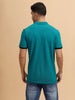 Contrast Sleeve Slim Fit T-Shirt | Teal