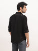 Slim Fit Solid Corduroy Shirt | Black