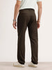 Straight Fit Herringbone Trouser | Olive