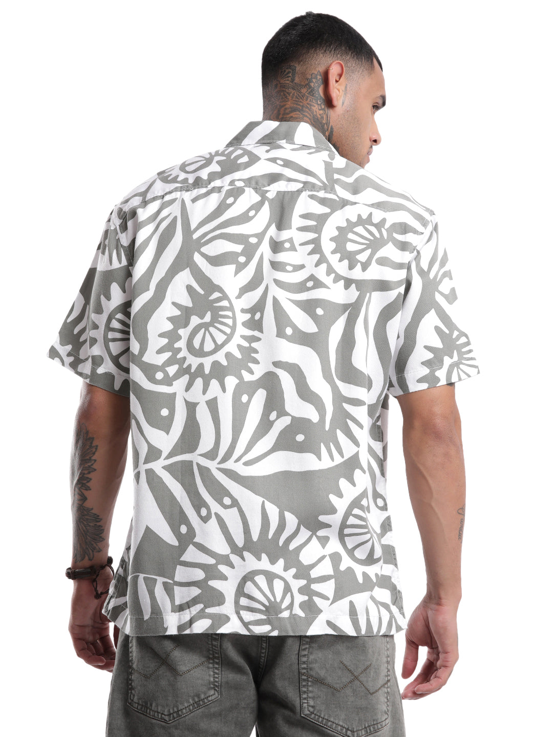 Abstract Olive AOP Shirt