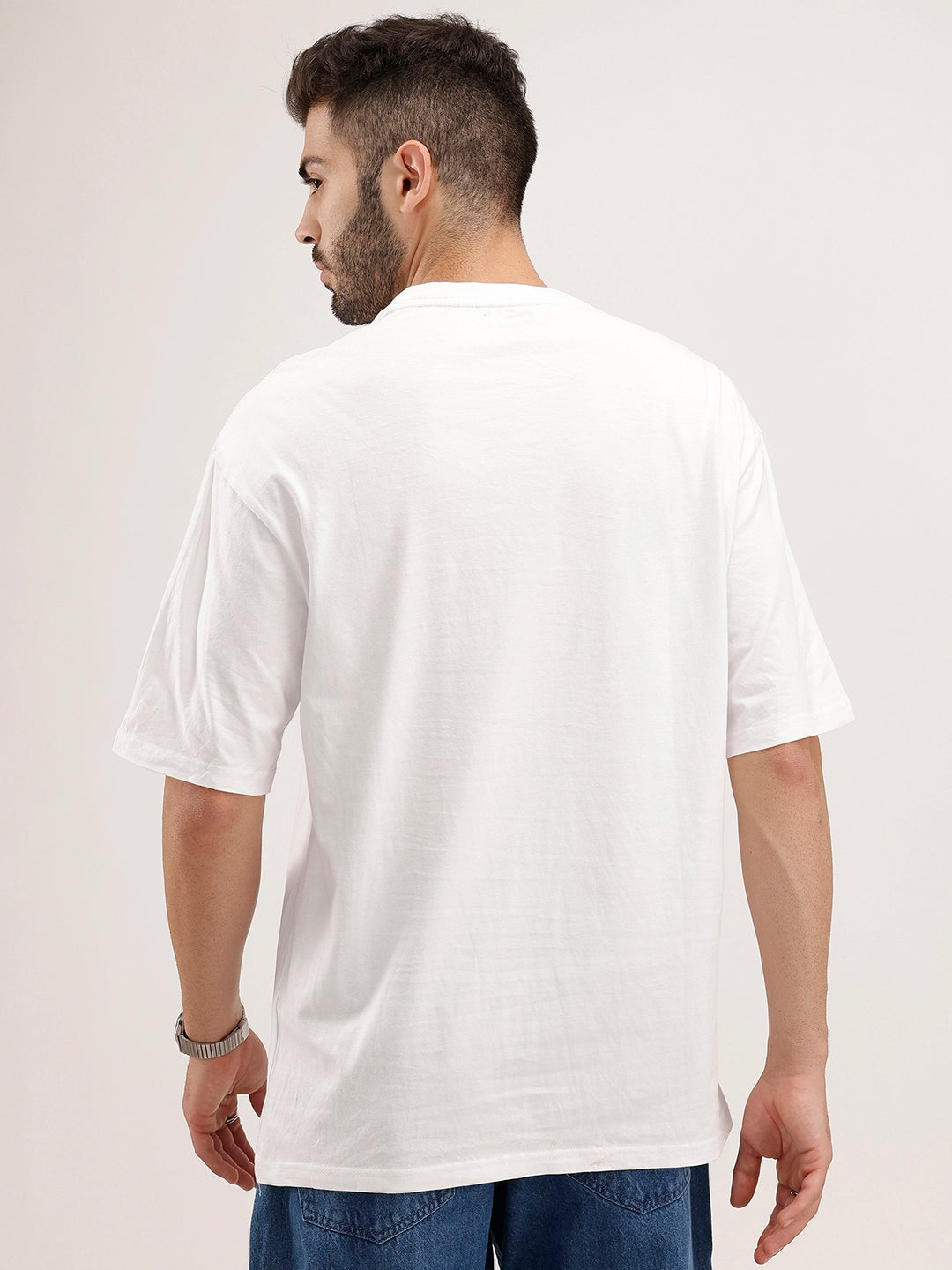 Oversized Patch Detail T-Shirt | White