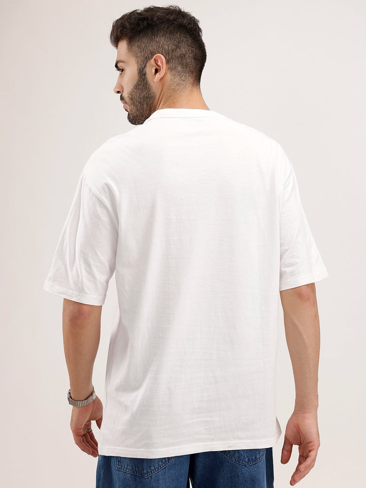 Oversized Patch Detail T-Shirt | White