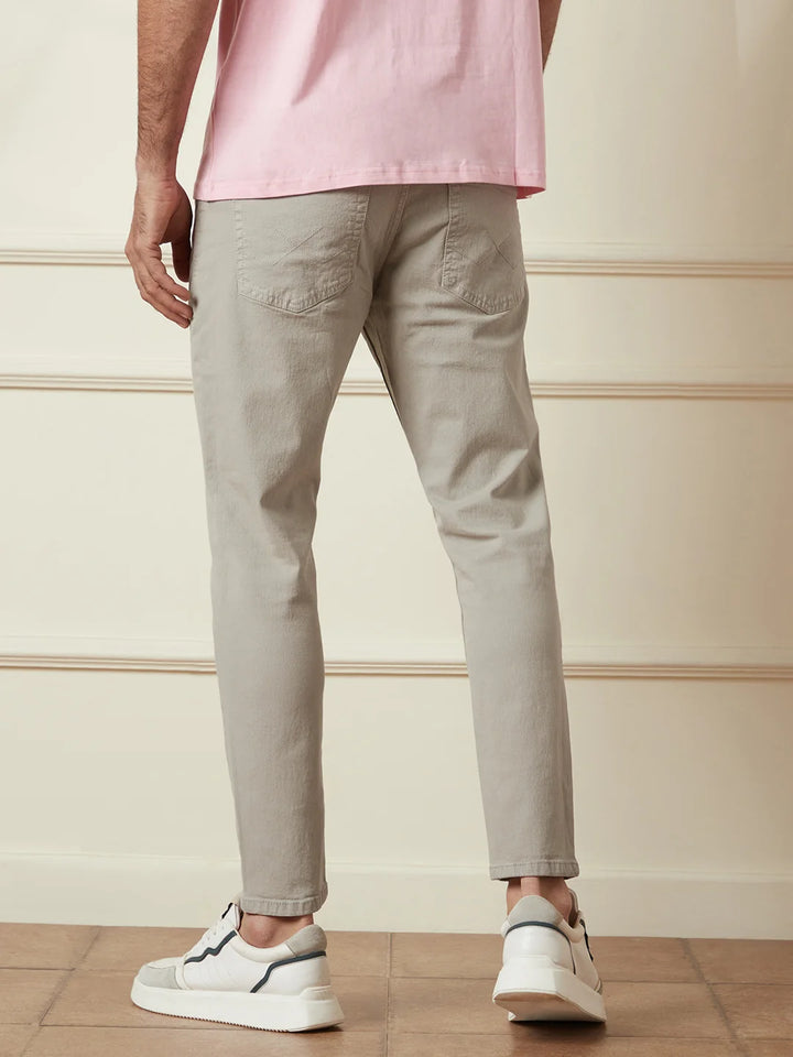 Casual Slim Tapered Jeans | Beige