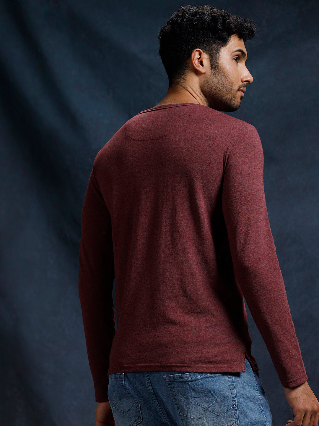 Solid Rust Henley T-Shirt