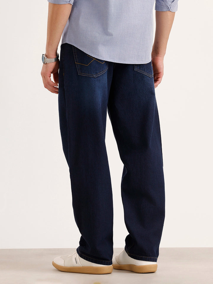 Loose Fit Denim Jeans | Dark Blue