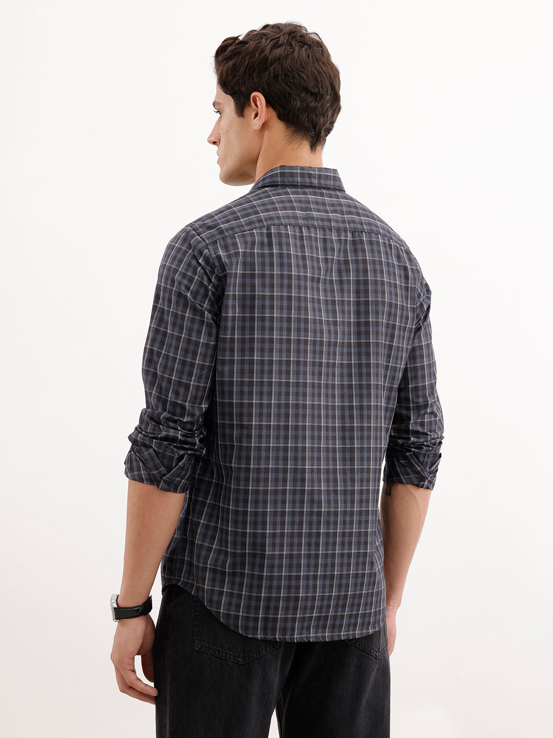 Regular Fit Checkered Shirt  | Blue