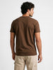 Slim Fit Patch Detail T-Shirt | Brown