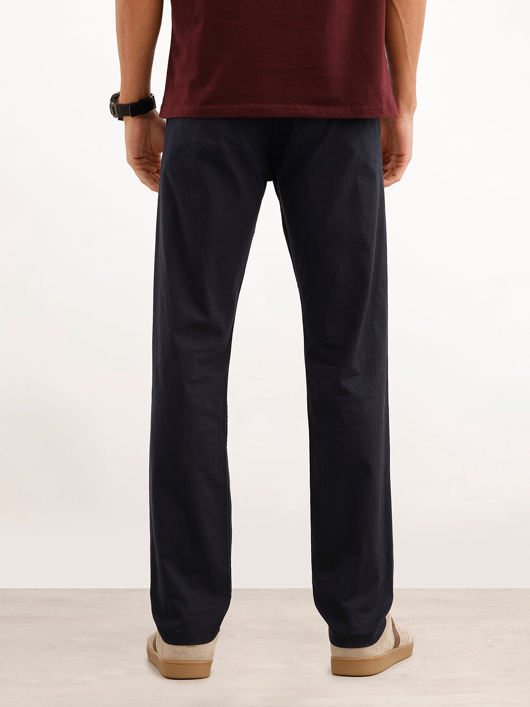 Solid Slim Fit Pleated Trouser | Navy Blue | WTR0100SL5055M