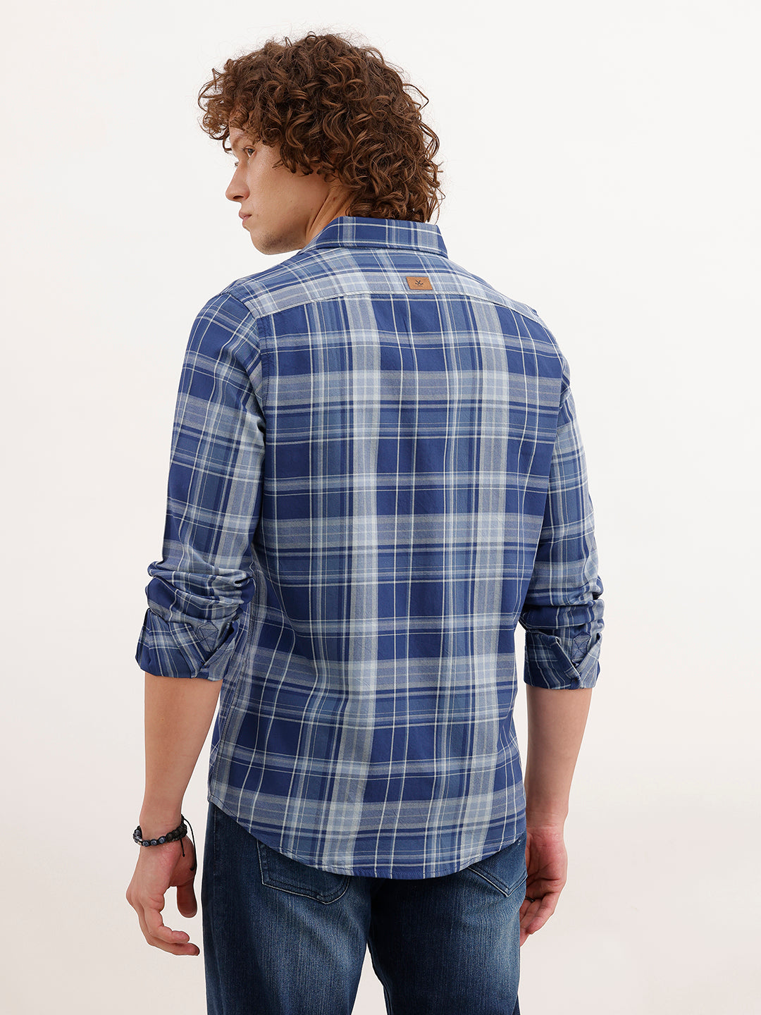 Slim Fit Checkered Shirt | Blue