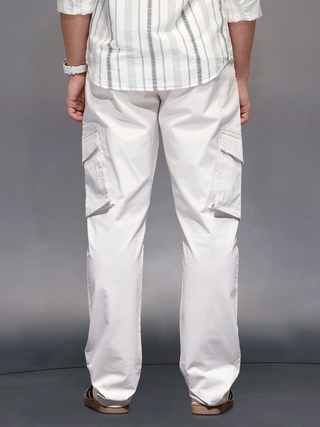 Men’s straight fit cargo trousers | Grey