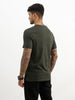 Classic Slim Fit Placement Printed T-Shirt | Olive