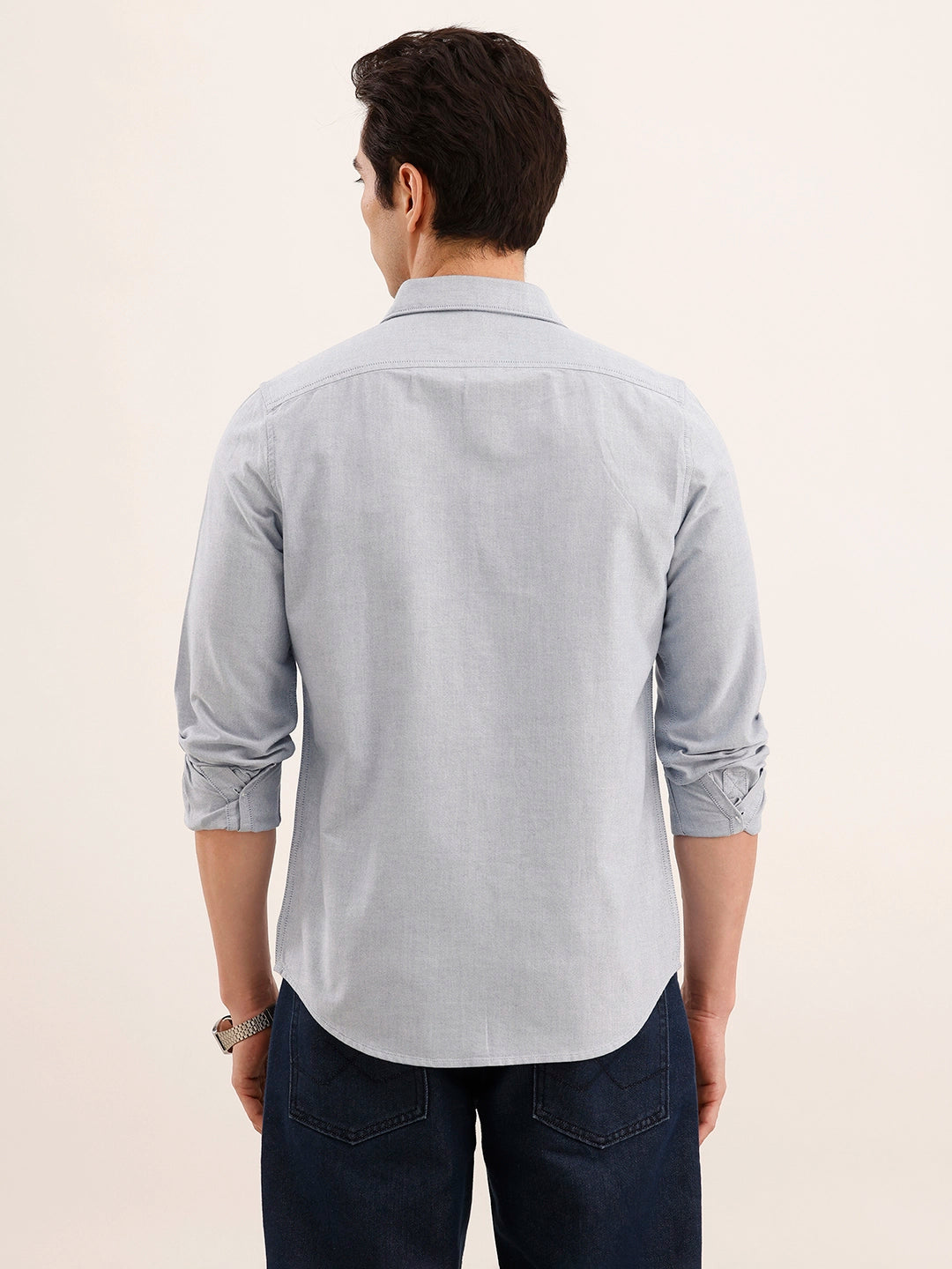 Regular Fit Solid Shirt | Blue