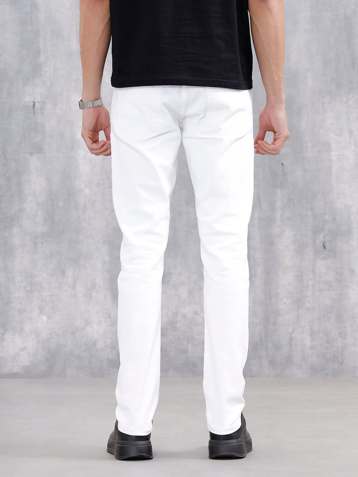 Men Casual Slim Fit Jeans | White