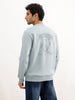 Comfort Fit Placement Printed Sweatshirt | Light Blue