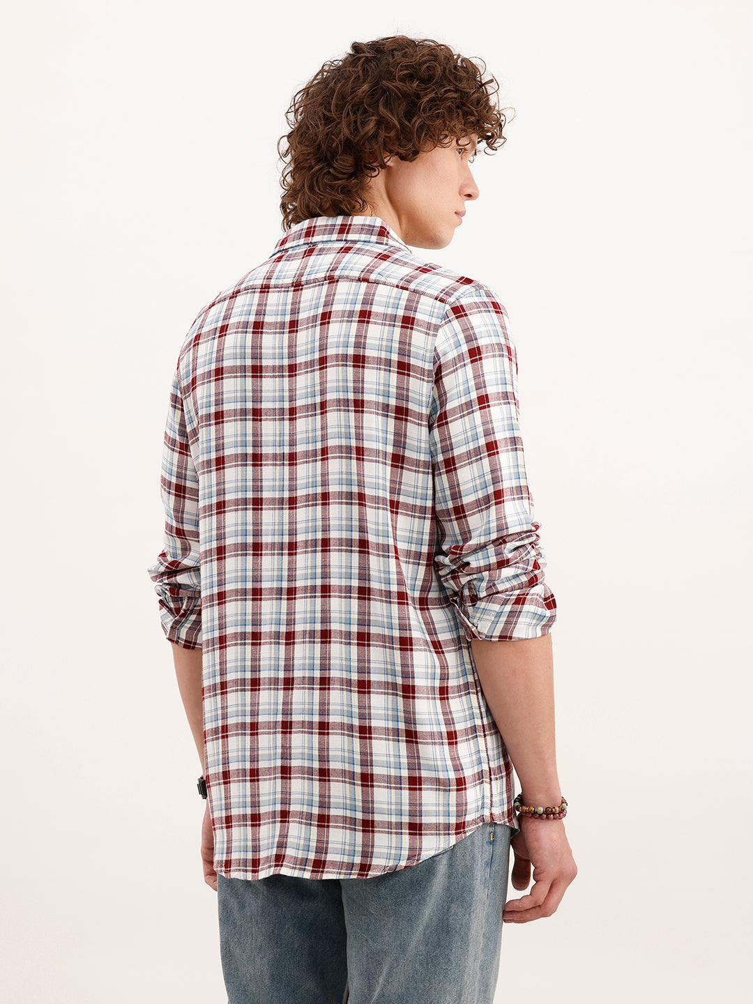 Slim Fit Checkered Shirt  | Brown