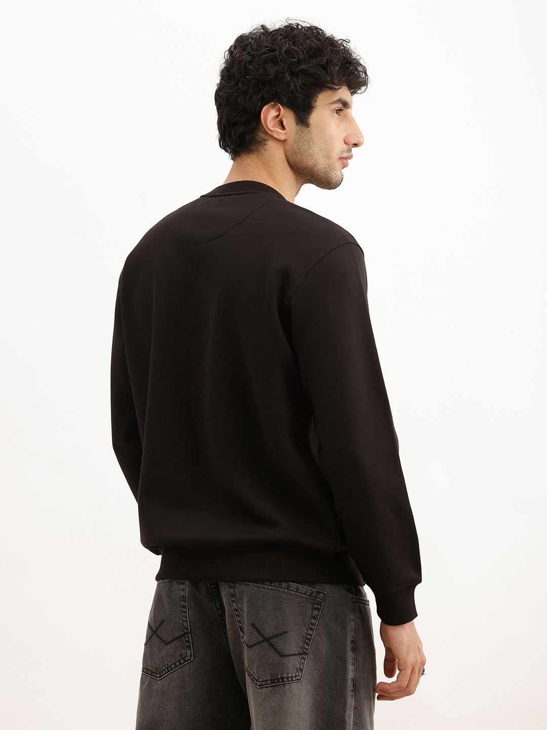 Classic Placement Printed Sweatshirt | Black