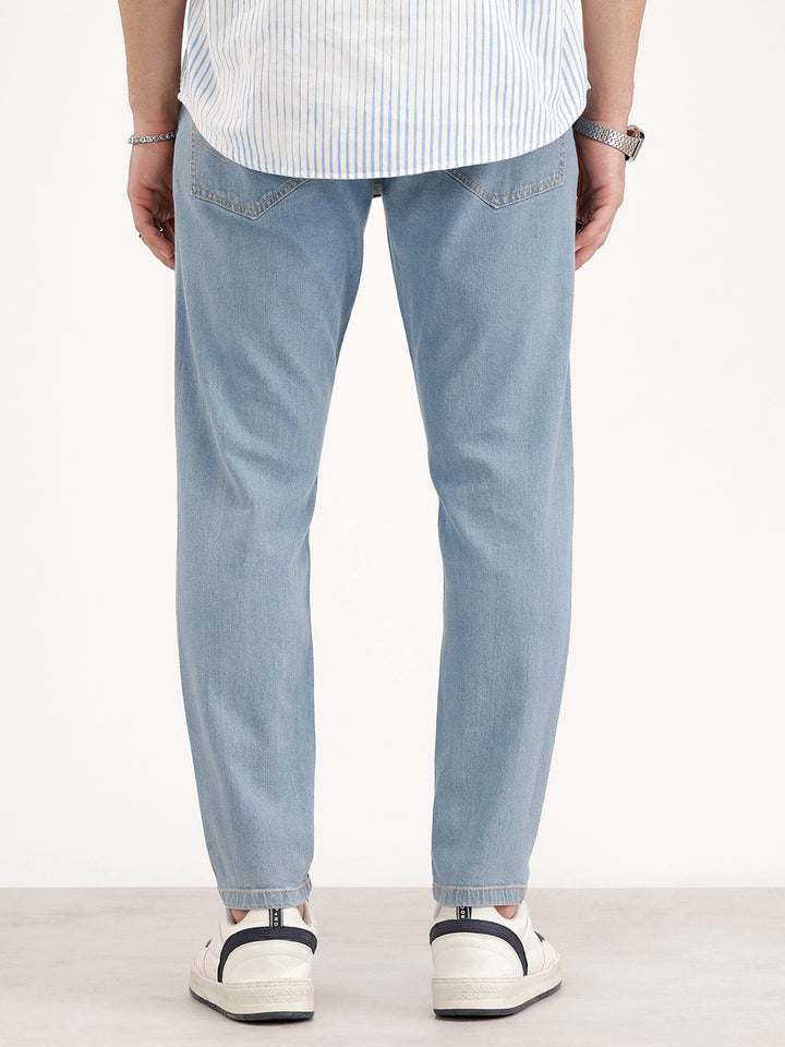 Solid Skinny Crop Denim Jeans | Light Blue