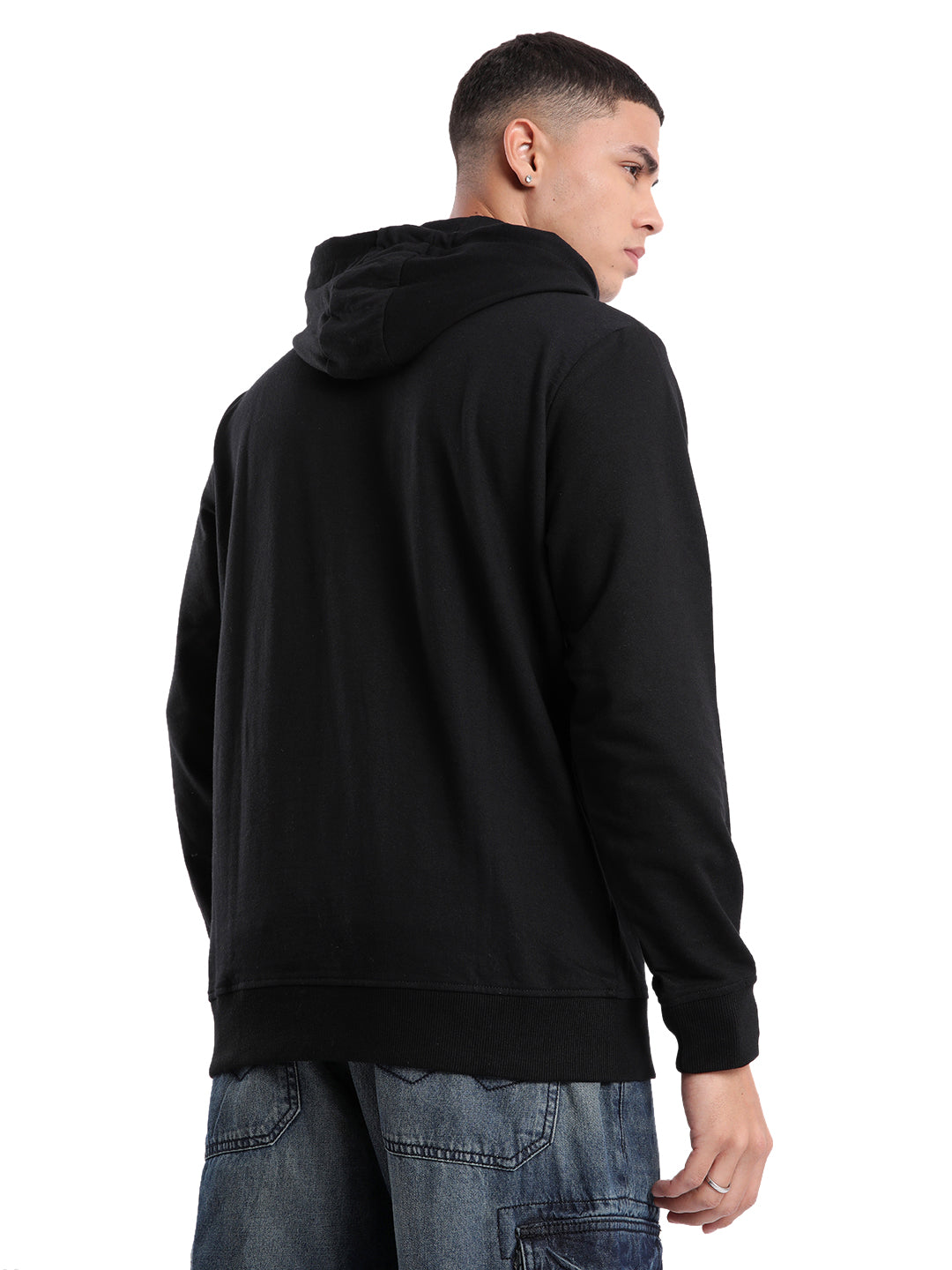 Black Casual Full Sleeve Hoodie