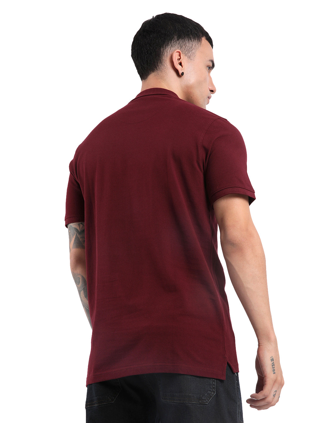 Marron Pique Basic Polo