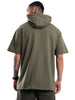 Olive Print Hooded Oversized T-Shirt