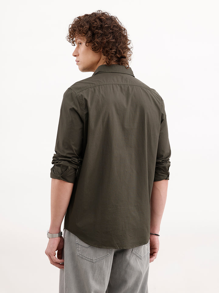 Solid Slim Fit Shirt | Olive
