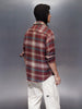 Classic Herringbone Hooded Shirt  | Maroon