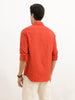 Solid Textured Full Sleeve Shirt | Red