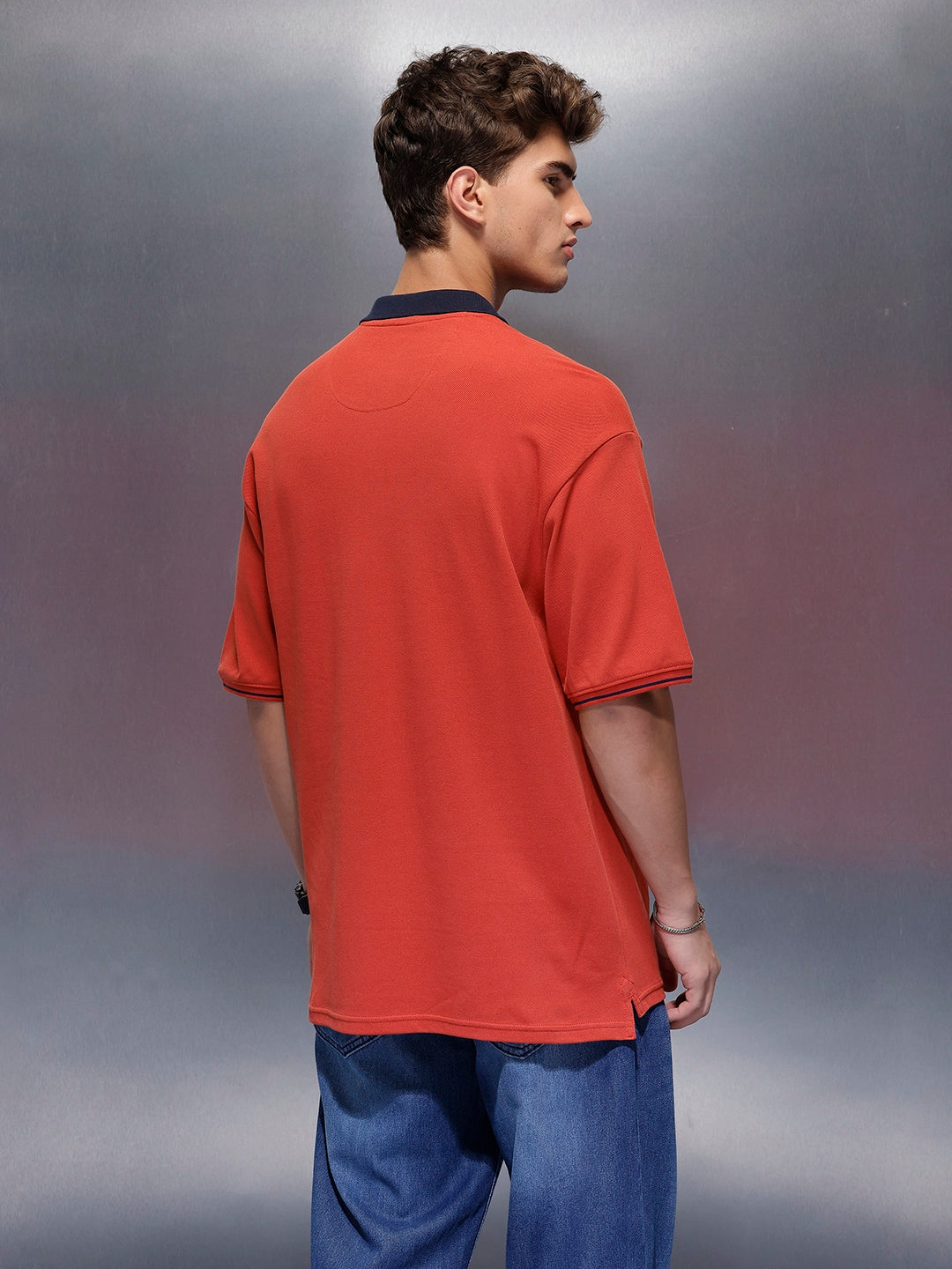 Classic Oversized Polo T-Shirt  | Rust