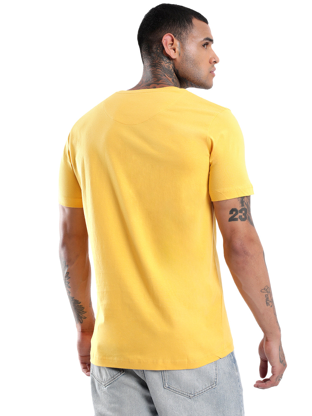 Yellow Strokes Printed T-Shirt