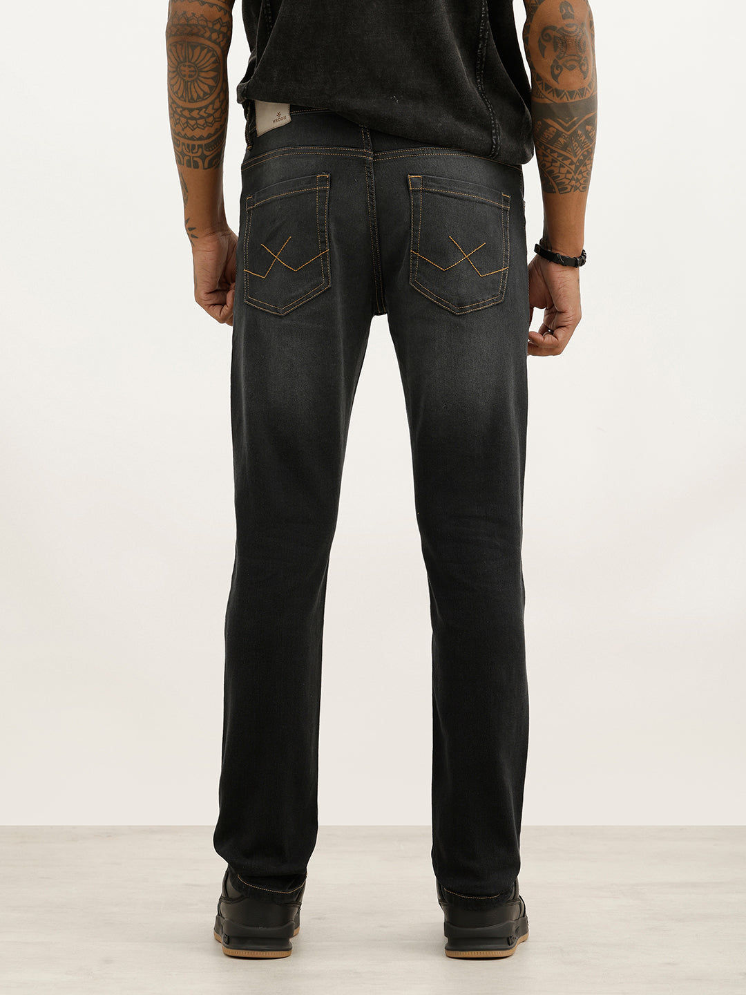 Classic Slim Fit Contrast Stitch Denim Jeans | Grey