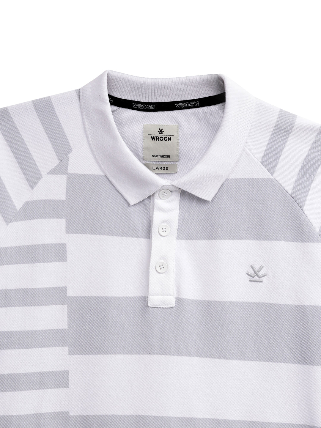 Striped Clash White Polo T-Shirt