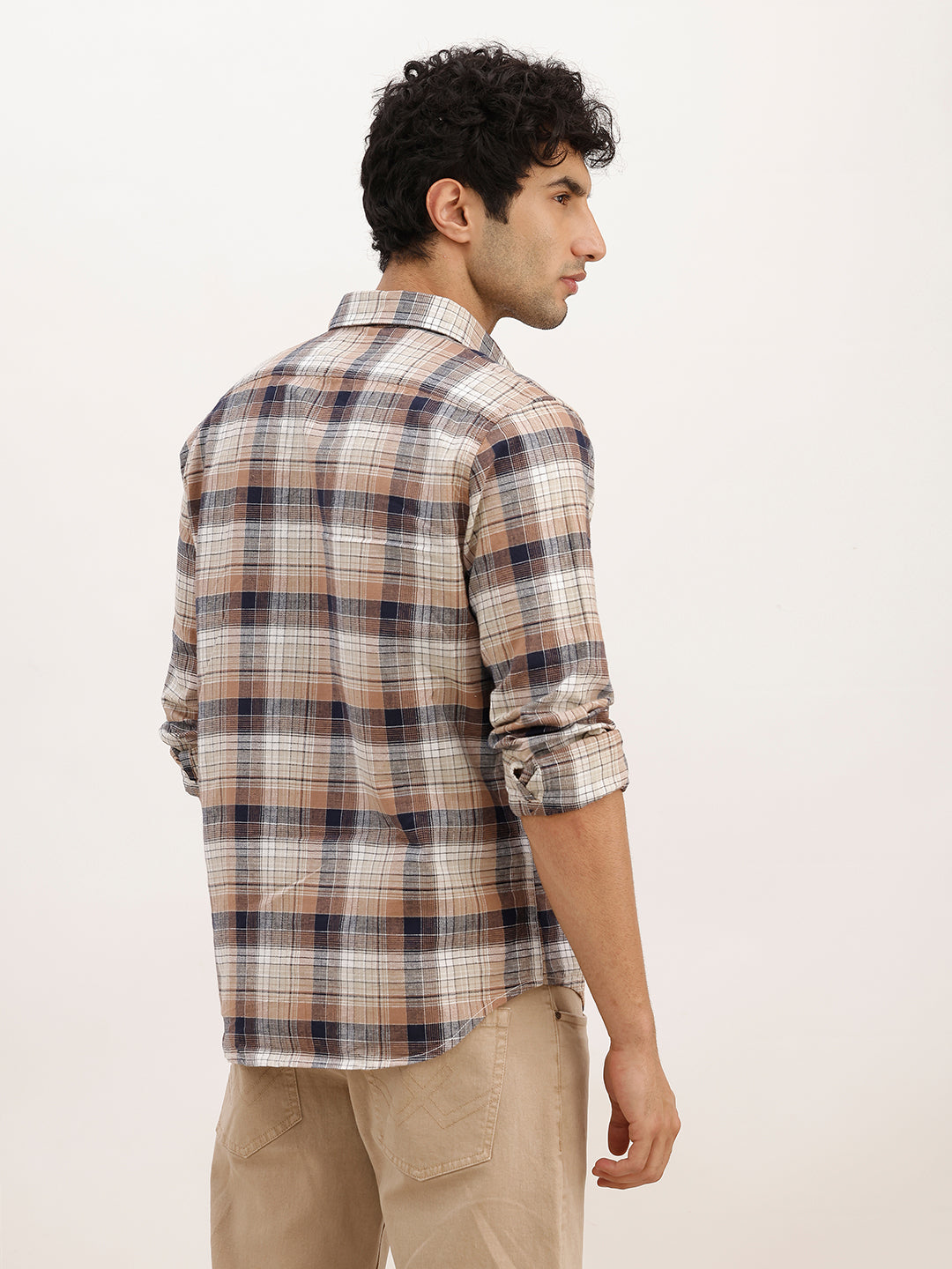 Slim Fit Checkered Full Sleeve Shirt | Multicolor