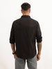 Solid Slim Fit Full Sleeve Shirt | Black