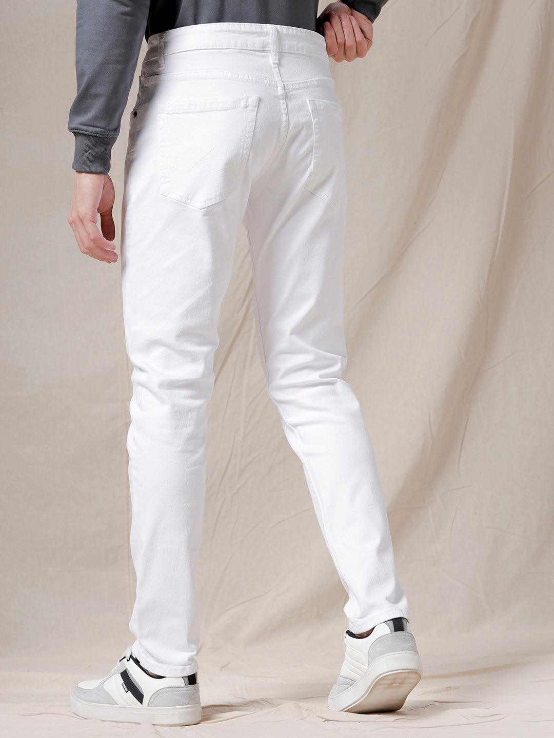 White And Cool Solid Jeans