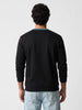 Contrast Collar Full Sleeve T-Shirt | Black
