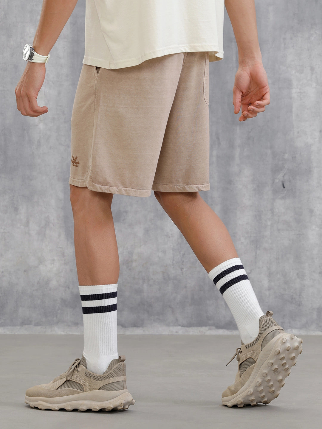 Solid Loose Fit Shorts | Brown