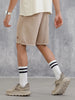 Solid Loose Fit Shorts | Brown