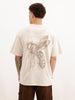 Oversized Back Printed T-Shirt | Beige | WTS02HSOS1356S