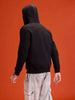 men's casual front zip up hooded sweatshirt | Black