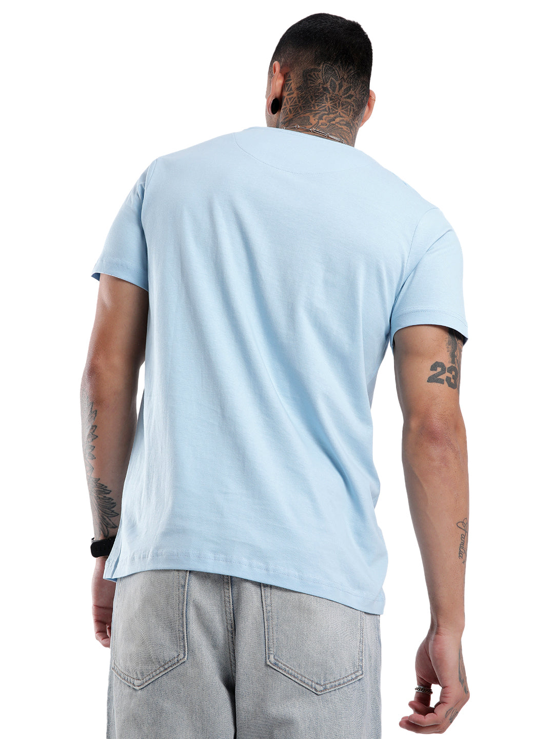 Blue Slim Fit Crew Neck T-Shirt