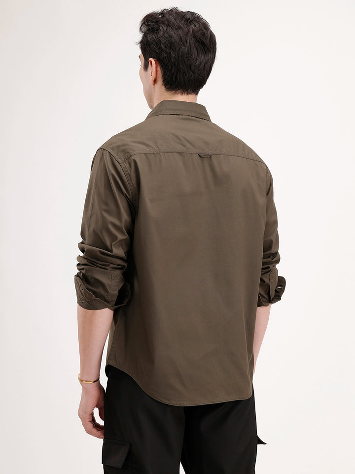 Comfort Fit Double Pocket Shirt | Olive