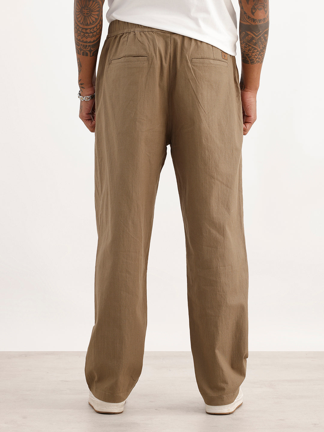 Solid Loose Fit Trouser | Khaki