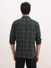 Slim Fit Checkered Full Sleeve Shirt | Dark Green
