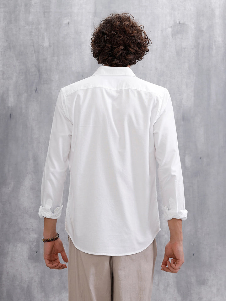Solid Oxford Slim Fit Shirt | White
