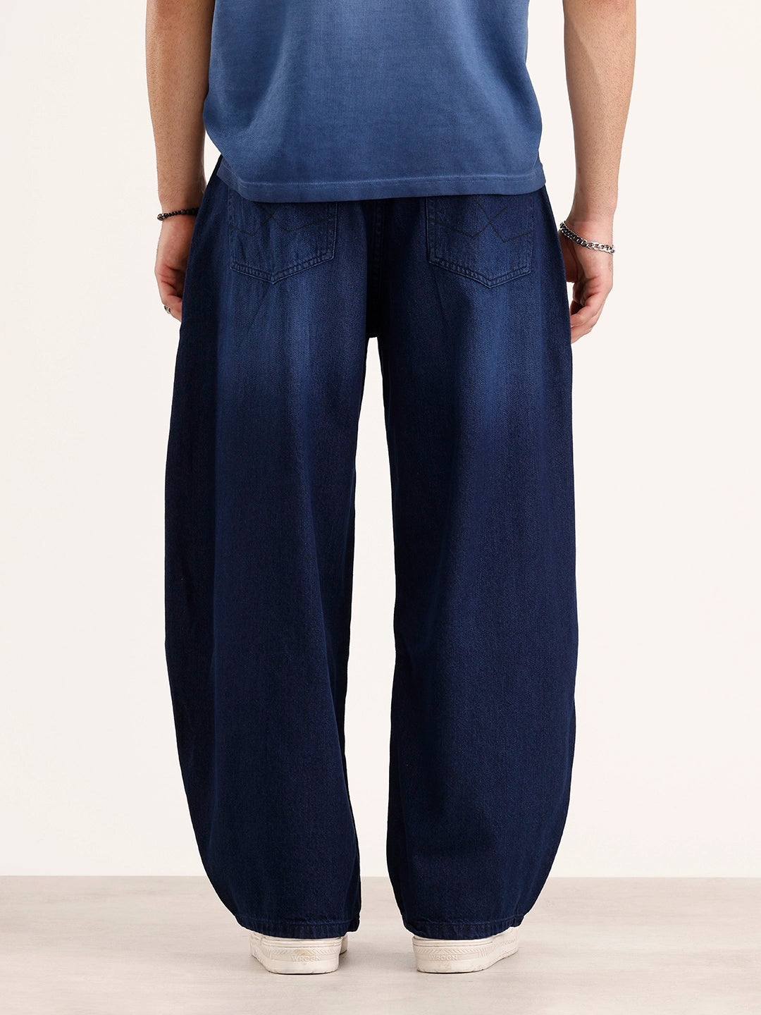 Balloon Fit Denim Jeans | Dark Blue